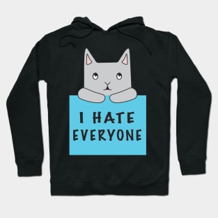 Cat Hates Everyone {Blue Sign) Hoodie